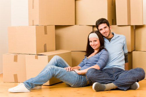Organized storage space in Wennington for boxes, furniture, and equipment